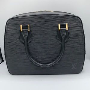 Louis Vuitton Sablon Black Epi Leather Hand Bag